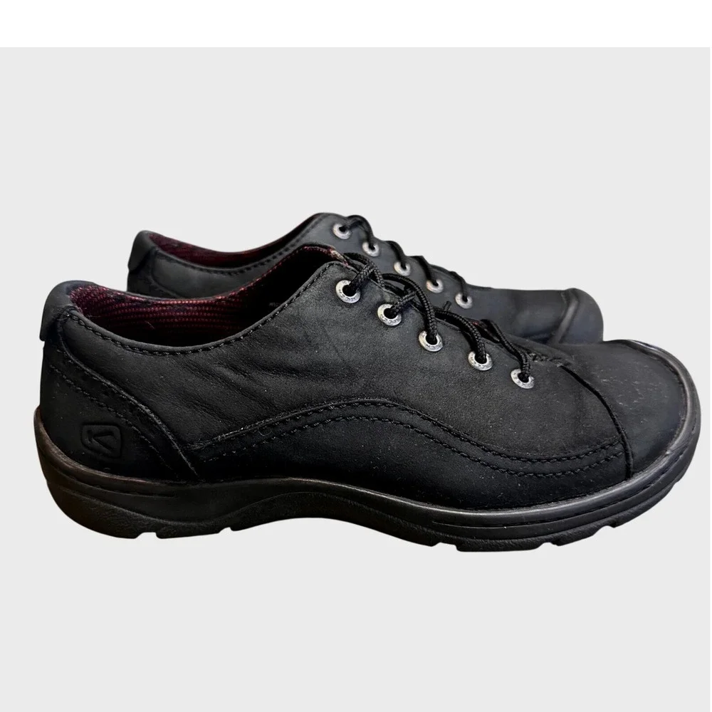 Keen Presidio Black Nubuck‎ Leather Walking Shoes Womens 7 Lace Up Oxford